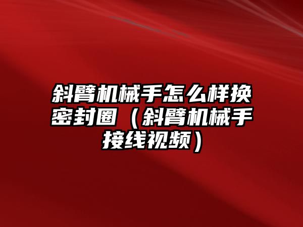 斜臂機械手怎么樣換密封圈（斜臂機械手接線視頻）