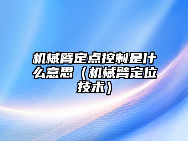 機械臂定點控制是什么意思（機械臂定位技術）