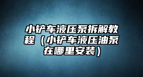 小鏟車液壓泵拆解教程（小鏟車液壓油泵在哪里安裝）