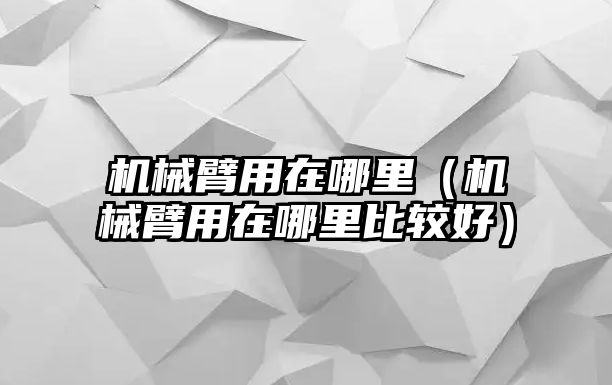 機械臂用在哪里（機械臂用在哪里比較好）