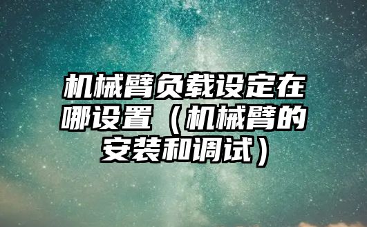 機械臂負載設定在哪設置（機械臂的安裝和調試）