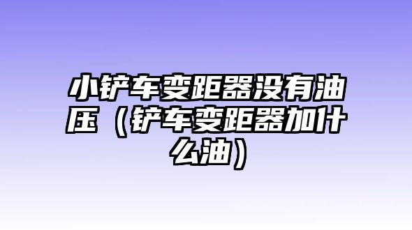 小鏟車變距器沒有油壓（鏟車變距器加什么油）