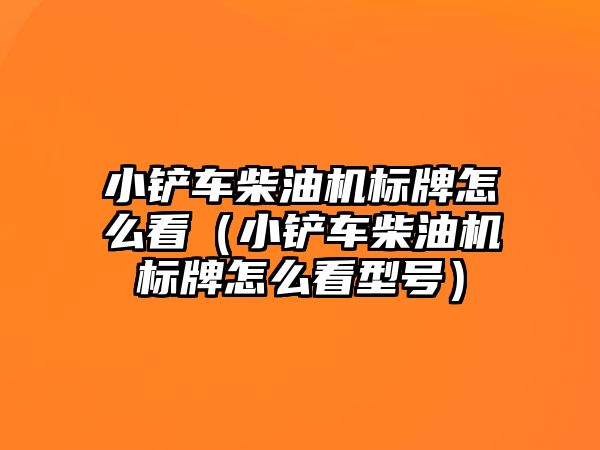 小鏟車柴油機標牌怎么看（小鏟車柴油機標牌怎么看型號）