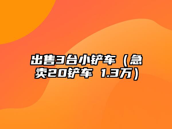 出售3臺小鏟車（急賣20鏟車 1.3萬）