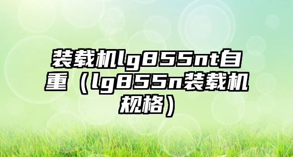 裝載機lg855nt自重（lg855n裝載機規(guī)格）