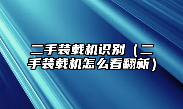 二手裝載機(jī)識(shí)別（二手裝載機(jī)怎么看翻新）