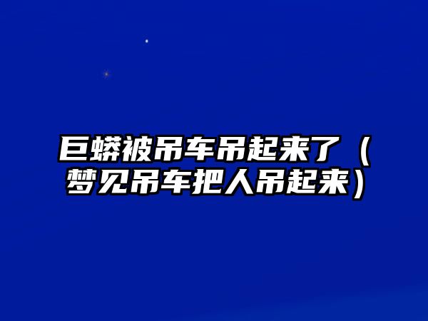 巨蟒被吊車吊起來了（夢見吊車把人吊起來）