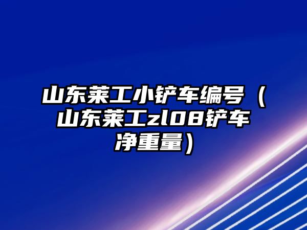 山東萊工小鏟車編號（山東萊工zl08鏟車凈重量）