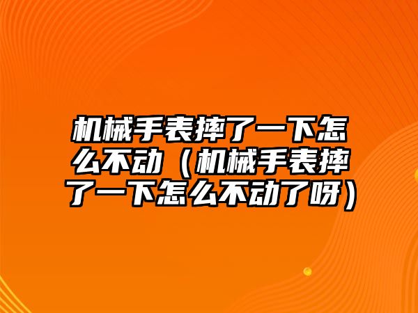 機械手表摔了一下怎么不動（機械手表摔了一下怎么不動了呀）