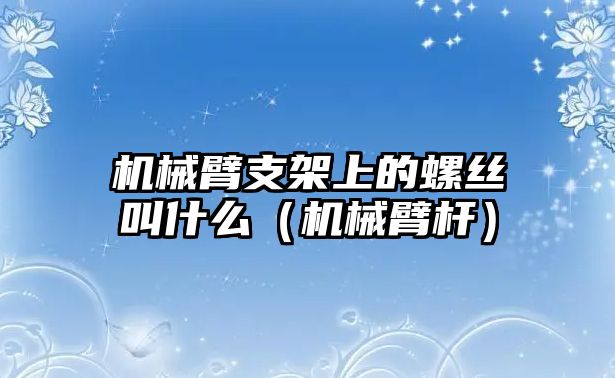 機械臂支架上的螺絲叫什么（機械臂桿）