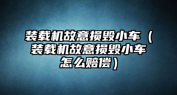 裝載機故意損毀小車（裝載機故意損毀小車怎么賠償）