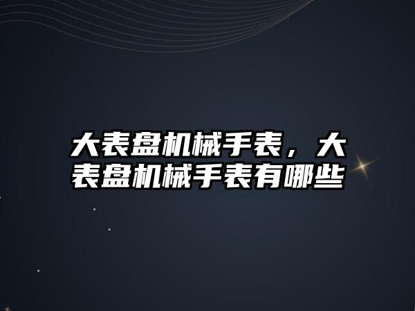 大表盤機械手表，大表盤機械手表有哪些