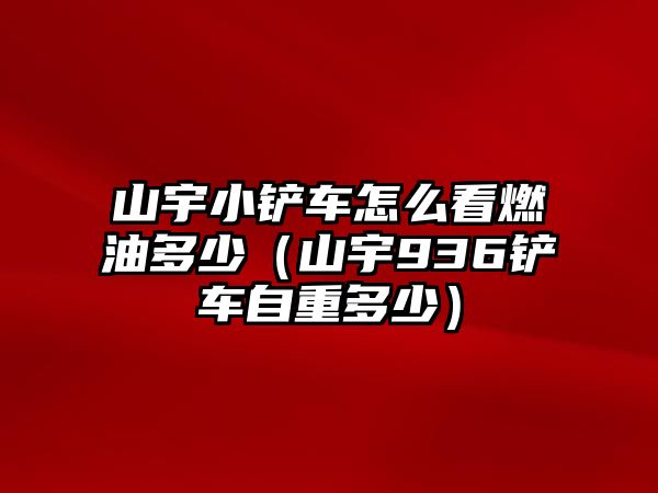 山宇小鏟車怎么看燃油多少（山宇936鏟車自重多少）