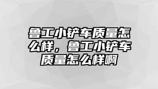 魯工小鏟車質(zhì)量怎么樣，魯工小鏟車質(zhì)量怎么樣啊