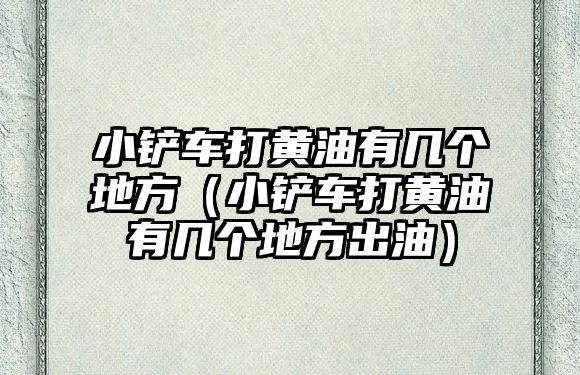 小鏟車打黃油有幾個地方（小鏟車打黃油有幾個地方出油）