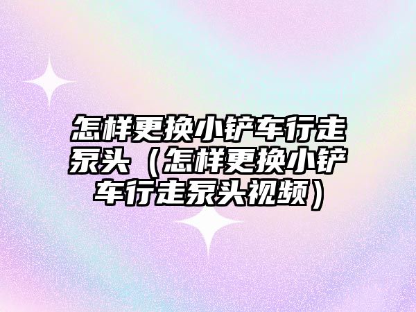 怎樣更換小鏟車行走泵頭（怎樣更換小鏟車行走泵頭視頻）