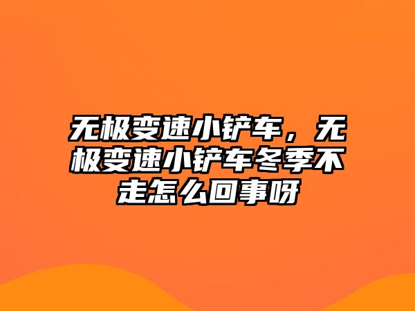 無極變速小鏟車，無極變速小鏟車冬季不走怎么回事呀