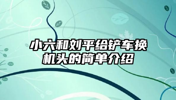 小六和劉平給鏟車換機頭的簡單介紹