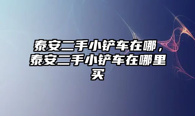 泰安二手小鏟車在哪，泰安二手小鏟車在哪里買