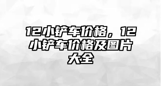 12小鏟車價格，12小鏟車價格及圖片大全