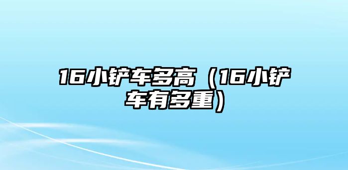 16小鏟車多高（16小鏟車有多重）