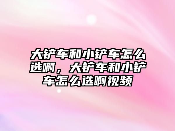 大鏟車和小鏟車怎么選啊，大鏟車和小鏟車怎么選啊視頻