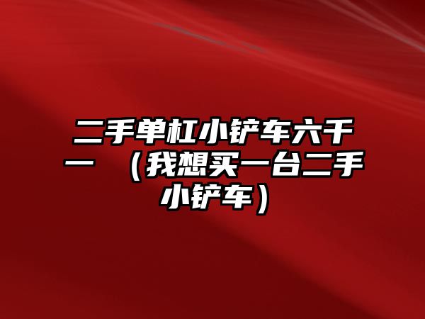 二手單杠小鏟車六千一嫰（我想買一臺二手小鏟車）