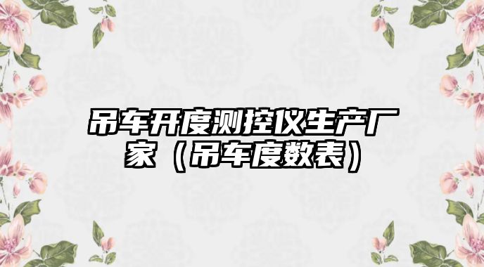 吊車開度測控儀生產廠家（吊車度數表）