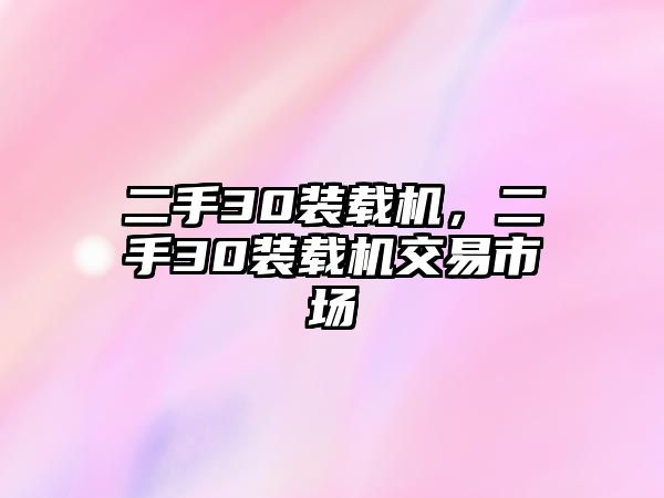 二手30裝載機，二手30裝載機交易市場