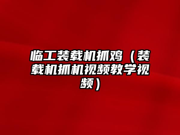 臨工裝載機抓雞（裝載機抓機視頻教學視頻）