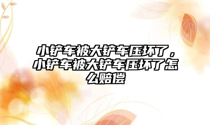 小鏟車被大鏟車壓壞了，小鏟車被大鏟車壓壞了怎么賠償