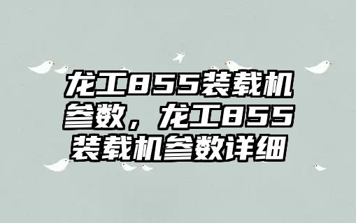 龍工855裝載機參數，龍工855裝載機參數詳細