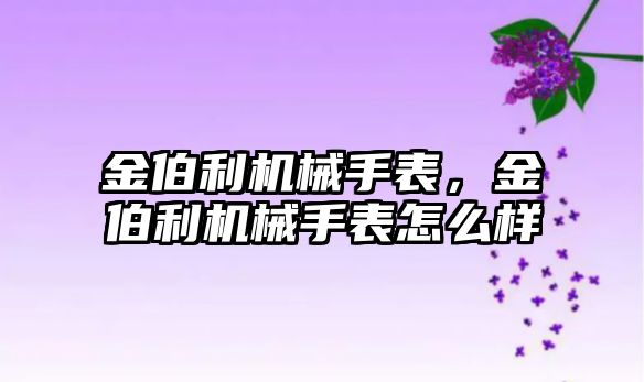 金伯利機械手表，金伯利機械手表怎么樣