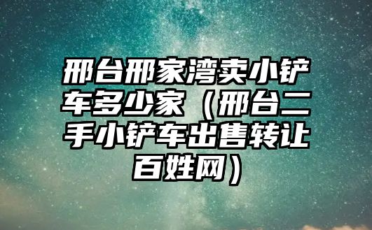 邢臺(tái)邢家灣賣小鏟車多少家（邢臺(tái)二手小鏟車出售轉(zhuǎn)讓百姓網(wǎng)）