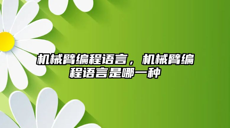 機械臂編程語言，機械臂編程語言是哪一種