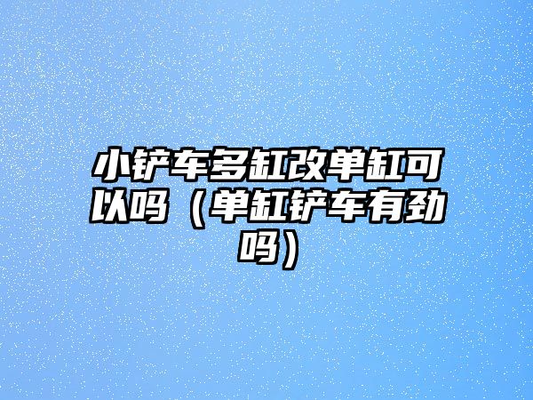 小鏟車多缸改單缸可以嗎（單缸鏟車有勁嗎）