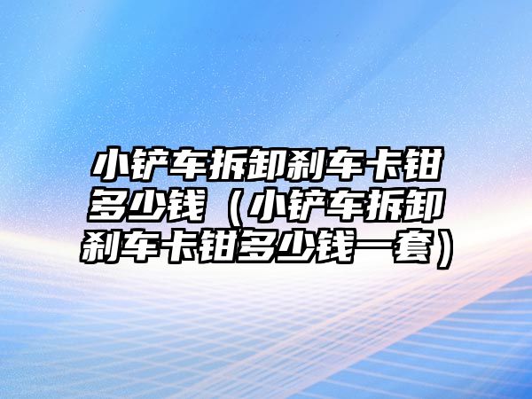 小鏟車拆卸剎車卡鉗多少錢（小鏟車拆卸剎車卡鉗多少錢一套）