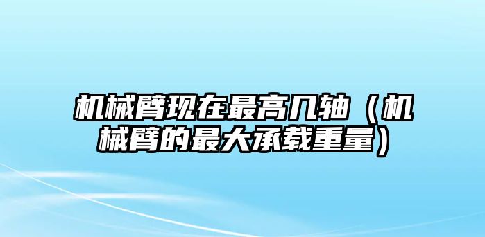 機械臂現在最高幾軸（機械臂的最大承載重量）