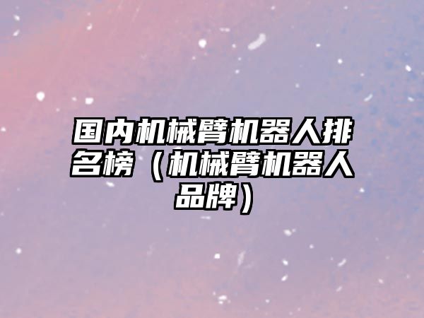 國(guó)內(nèi)機(jī)械臂機(jī)器人排名榜（機(jī)械臂機(jī)器人品牌）