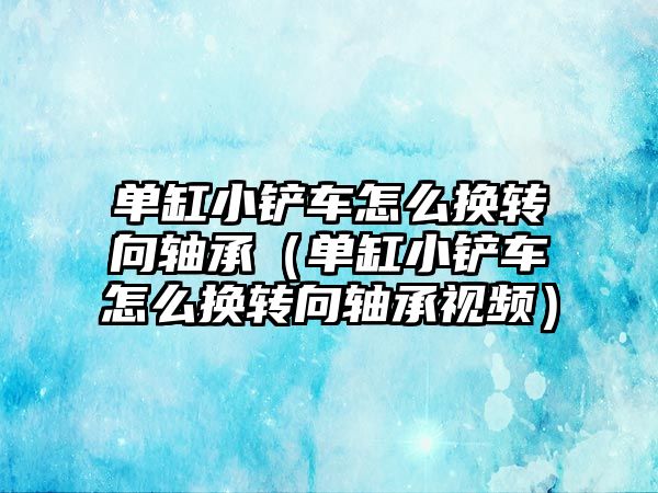 單缸小鏟車怎么換轉向軸承（單缸小鏟車怎么換轉向軸承視頻）