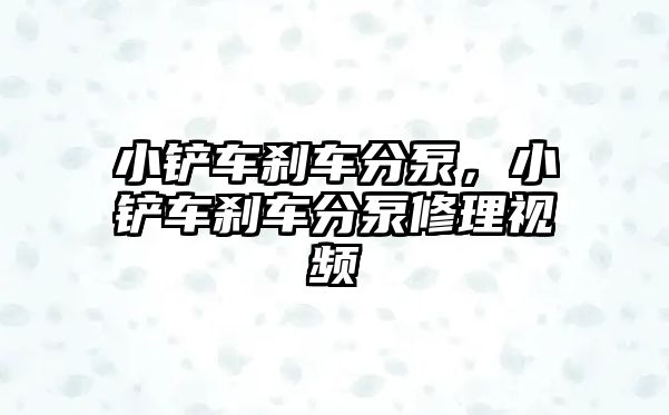 小鏟車剎車分泵，小鏟車剎車分泵修理視頻