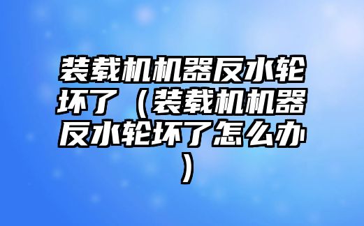 裝載機機器反水輪壞了（裝載機機器反水輪壞了怎么辦）