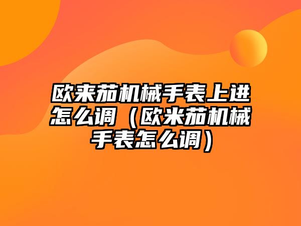 歐來茄機械手表上進怎么調（歐米茄機械手表怎么調）