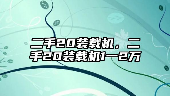 二手20裝載機，二手20裝載機1一2萬