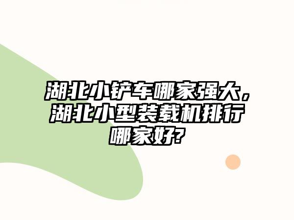 湖北小鏟車哪家強大，湖北小型裝載機排行哪家好?