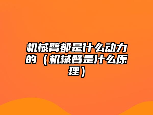 機械臂都是什么動力的（機械臂是什么原理）