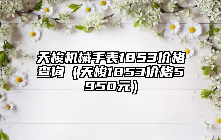 天梭機械手表1853價格查詢（天梭1853價格5950元）