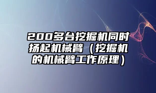 200多臺挖掘機同時揚起機械臂（挖掘機的機械臂工作原理）