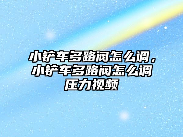 小鏟車多路閥怎么調，小鏟車多路閥怎么調壓力視頻