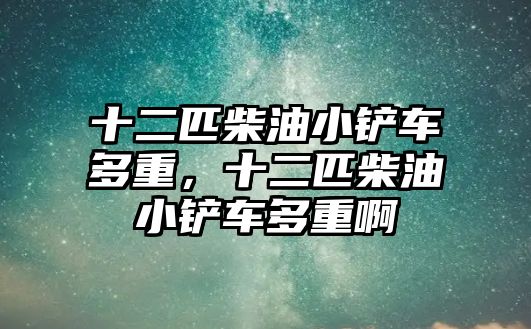 十二匹柴油小鏟車多重，十二匹柴油小鏟車多重啊